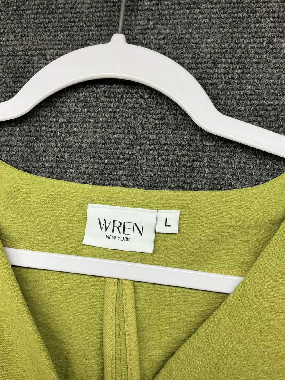 Wren New York Chartreuse Crinkled Texture Vest and Wide Leg Pant Set - Picture 3 of 5